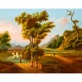 PAINTER/IN 19th century, 'Strolling in mountainous landscape', 