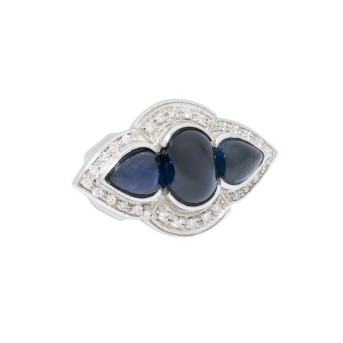 GIOIELLI Ring mit Saphiren im Cabochonschliff