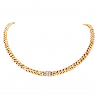 Curb chain with 8 diamonds, 
