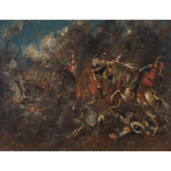 PAINTER 18th/19th century, 'Equestrian Battle', probably from the Turkish Wars,