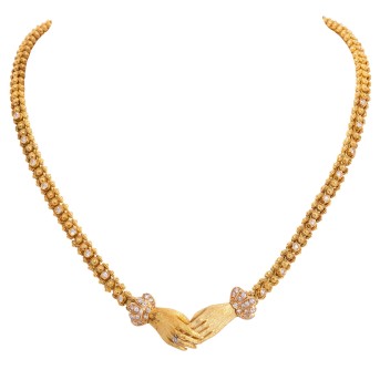 Collier 'Hände' mit 45 Brillanten,