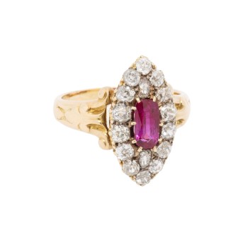 Ring mit 16 Altschliffdiamanten,