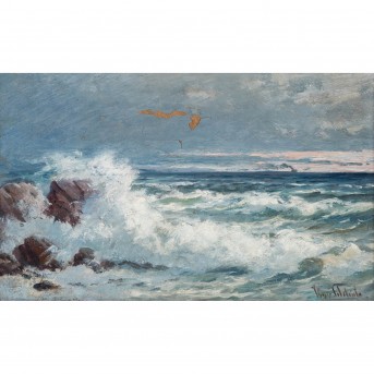 SCHLEICH, HANS (1834 - 1912), 'Stormy Sea',