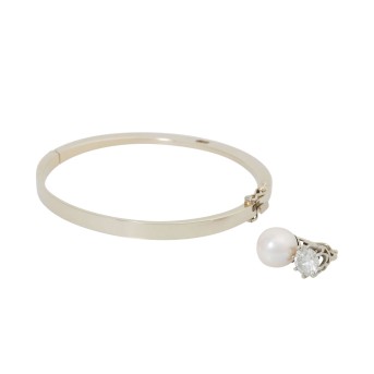 Armreif und Schmuckelement/Anhänger mit Brillant von ca. 1,2 ct,