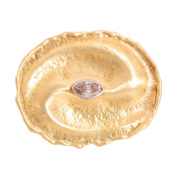 Brosche 'Ying Yang' mit Diamantnavette,