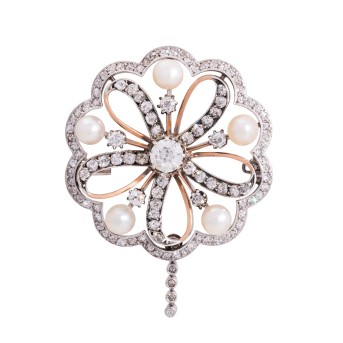 Feine, antike Brosche, um 1900.