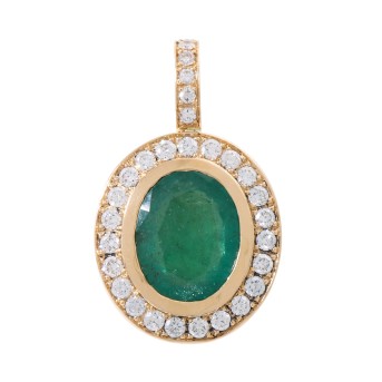 Anhänger mit facettiertem Smaragd ca. 2,6 ct