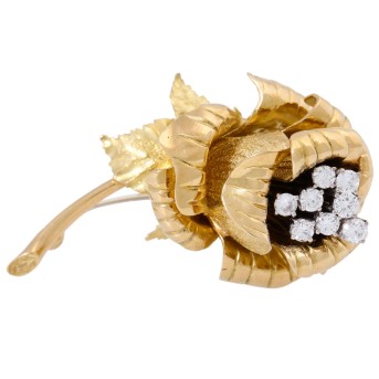 Brooch 'Rose' with 8 diamonds