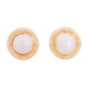 Paar Ohrstecker/Clips mit 2 Mabeperlen,