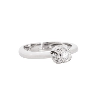 Solitaire ring with brilliant-cut diamond approx. 0.15 ct,