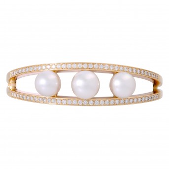 CHOPARD bangle with South Sea pearls and diamonds 