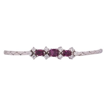 Bracelet with 3 rubies and 10 diamonds