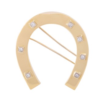 WEMPE WEMPE Brosche 'Hufeisen' mit 7 Brillanten,