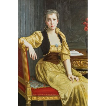 PAINTER/IN 20th century, 'Young lady in a historical interior',