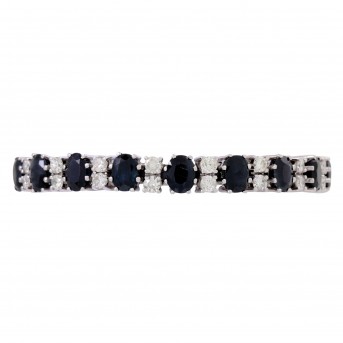 Armband mit 18 oval facettierten Saphiren und Diamanten zus. ca. 3,2 ct,