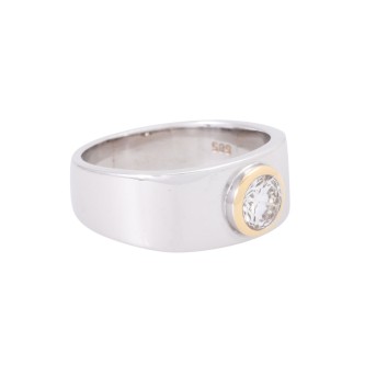 Ring mit Brillant ca. 0,50 ct, ca. WHITE (H)/VS,