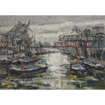 SIESSER, HELMUT (1926-1995), 'Stuttgart, der Hafen',