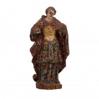 BILDSCHNITZER 16./17. Jh., Spanien oder Portugal, 'Heilige mit Buch',