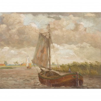 ONNEN, GERRIT (1873-1948), 'Boote auf dem Bodden',