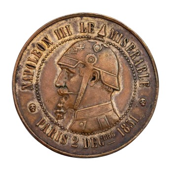Frankreich - Satirische Bronzemedaille. Auf die Schlacht von Sedan u.