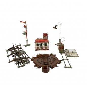 u.a. MÄRKLIN 6-tlg Konvolut Eisenbahnzubehör, Spur I