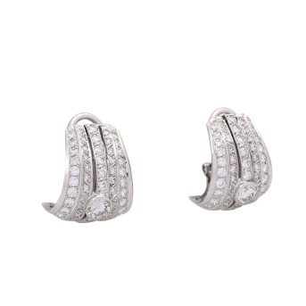 Pair of clip-on clips set with diamonds,