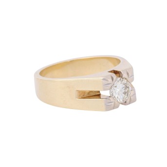 Ring mit Brillant ca. 0,85 ct, GET (M)/SI,