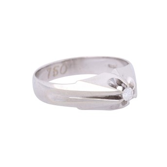 Ring mit Brillant ca. 0,08 ct, WEISS (H)/SI,