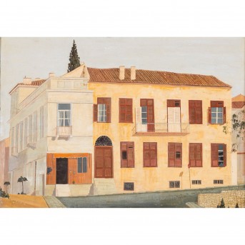 MALER AUS DER MITTE DES XX-JAHRHUNDERTS 'Haus mit Kunsthandlung'