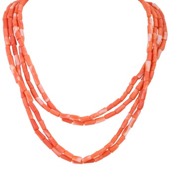 Feines Korallencollier, 2-reihig,