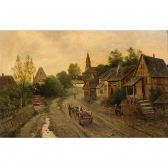 BURGHARD, H. (Painter/19th c.), 'In front of the village',