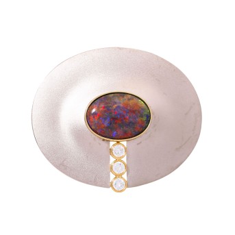 Brosche mit Andamooka Opal