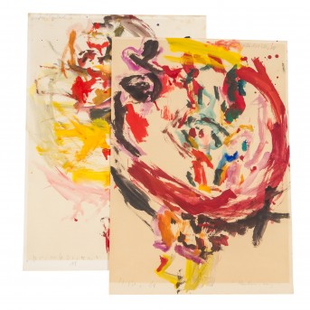 EBERSBACH, HARTWIG (born 1940), 2 abstract watercolors from 'Kaspars Tagebuchblätter',