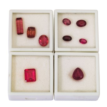 Konvolut von 9 fac. rosa Turmalinen von zus. ca. 19,8 ct,