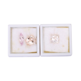 Konvolut von 3 fac. Morganiten von zus. ca. 11,9ct,