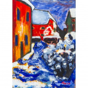 KAE (Künstler/in 20./21. Jh.), 'Verschneite Straße',