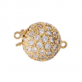 Kugeschließe mit Brillanten zus. ca. 1,65 ct,