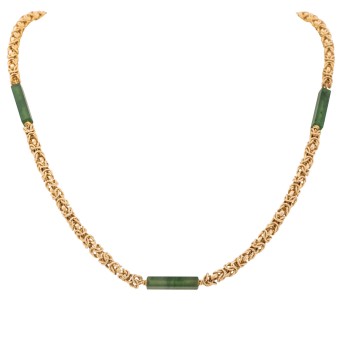 Königskette mit 5 Jadevierkantstäbchen,