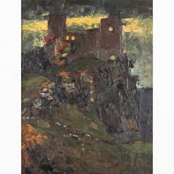 FREY-MOOCK, ADOLF (1881-1954) 'Ruine Niederhaus bei Gewitter'