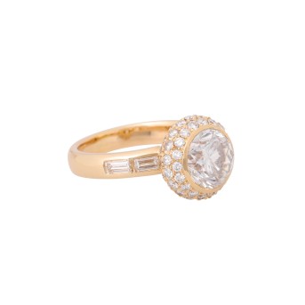 Ring with brilliant-cut diamond approx. 2.9 ct, 