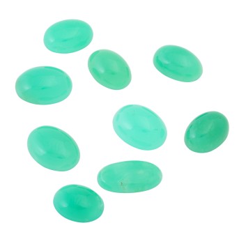 Konvolut von 9 Chrysopras-Cabochons von zus. ca. 114,2 ct,