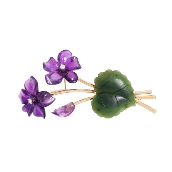 Brosche 'Veilchenstrauß',