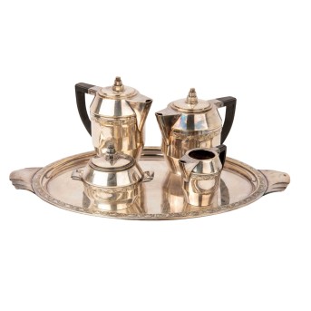 ARGIT 'Art Deco - Tee- und Kaffeeset aus silbernem Metall' 20.Jh.