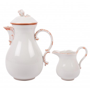 MEISSEN MEISSEN Kaffeekanne und Milchkännchen 'Neuer Ausschnitt', 2. Wahl, 20. Jh.