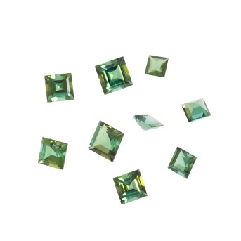 Konvolut 9 lose grüne Turmaline zus. 14,9 ct,