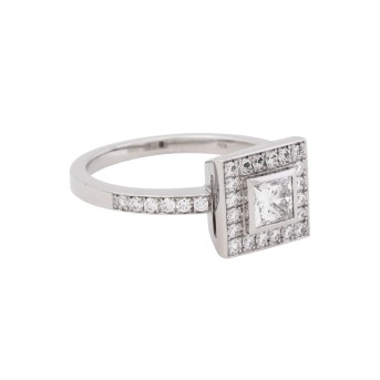 Ring mit Diamant im Prinzessschliff ca. 0,53 ct