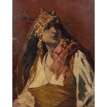 BERINGUIER, GABRIEL (1841-1913) 'Portrait of a distinguished Spanish woman'