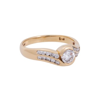 Ring mit Brillant ca. 0,52 ct WEISS (H)/VVS