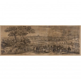 COCHIN, NICOLAS / VAN DER MEULEN, ADEAM (NACH) 'Veue de Tournay du costé du vieux Chasteau'