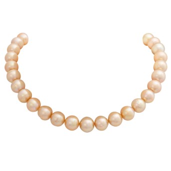 Fine pearl strand, 41 gold-colored South Sea cultured pearls, 